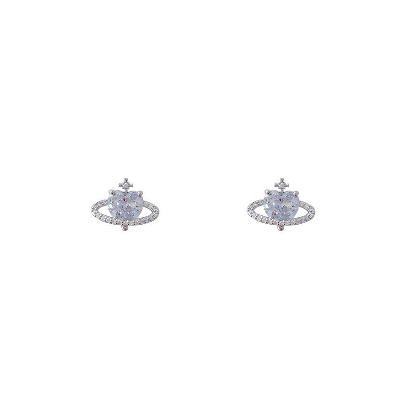 Wholesale Planet Heart Zirconia Earrings